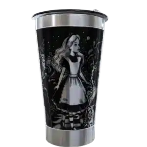 Copo térmico personalizado Copo Personalizado Alice no Pais das Maravilhas com gravação a laser em 360 graus