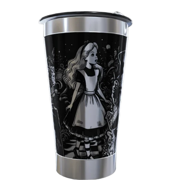 Copo térmico personalizado Copo Personalizado Alice no Pais das Maravilhas com gravação a laser em 360 graus