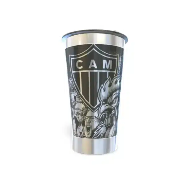 Copo térmico personalizado Copo Termico Atletico Mineiro com gravação a laser em 360 graus