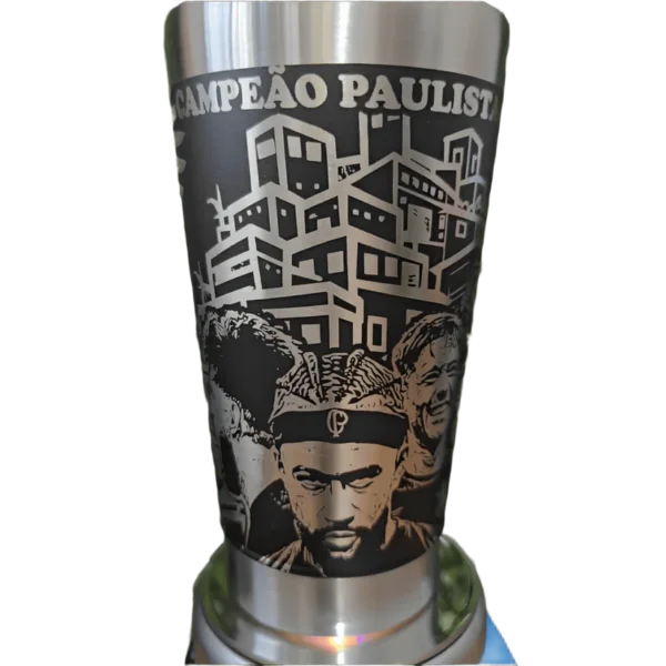 Copo térmico personalizado Copo Termico Corinthians campeao paulista com gravação a laser em 360 graus
