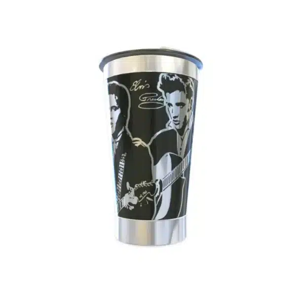 Copo térmico personalizado Copo Térmico Elvis Presley 2 com gravação a laser em 360 graus