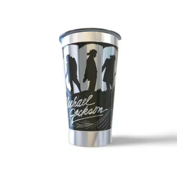 Copo térmico personalizado Copo Térmico Michael Jackson2 com gravação a laser em 360 graus