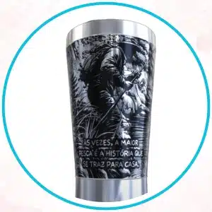 Copo térmico personalizado colecao pesca com gravação a laser em 360 graus