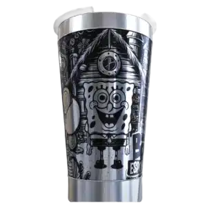 Copo térmico personalizado copo termico bob esponja com gravação a laser em 360 graus