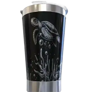 Copo térmico personalizado copo termico personalizado tartaruga marinha com gravação a laser em 360 graus