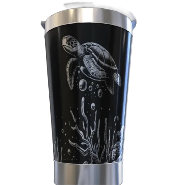Copo térmico personalizado copo termico personalizado tartaruga marinha com gravação a laser em 360 graus